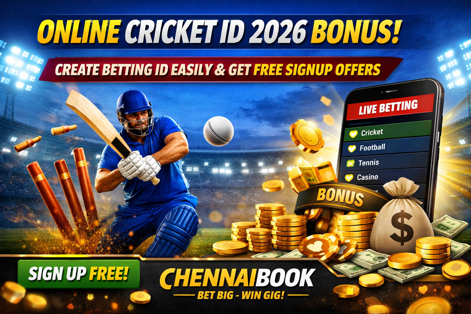 Online Cricket ID 2026 Bonus – Create Betting ID Easily