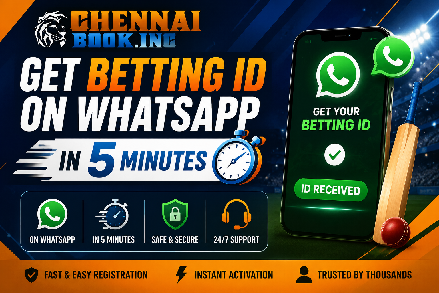 Get Betting ID on WhatsApp in 5 Minutes | Chennai Book Cricket ID