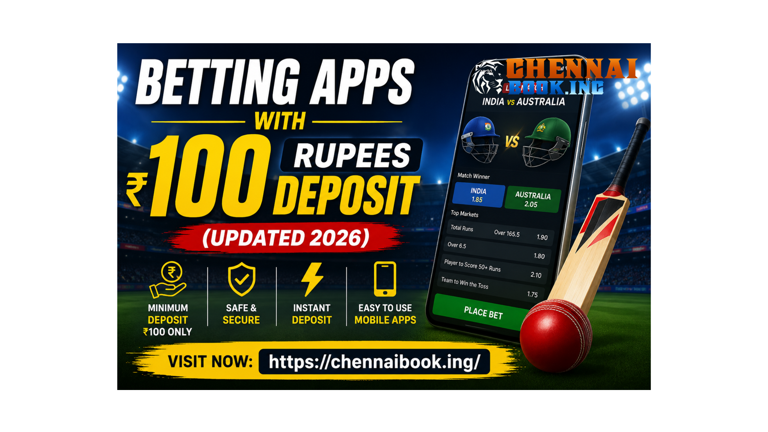 betting apps with 100 rupees deposit