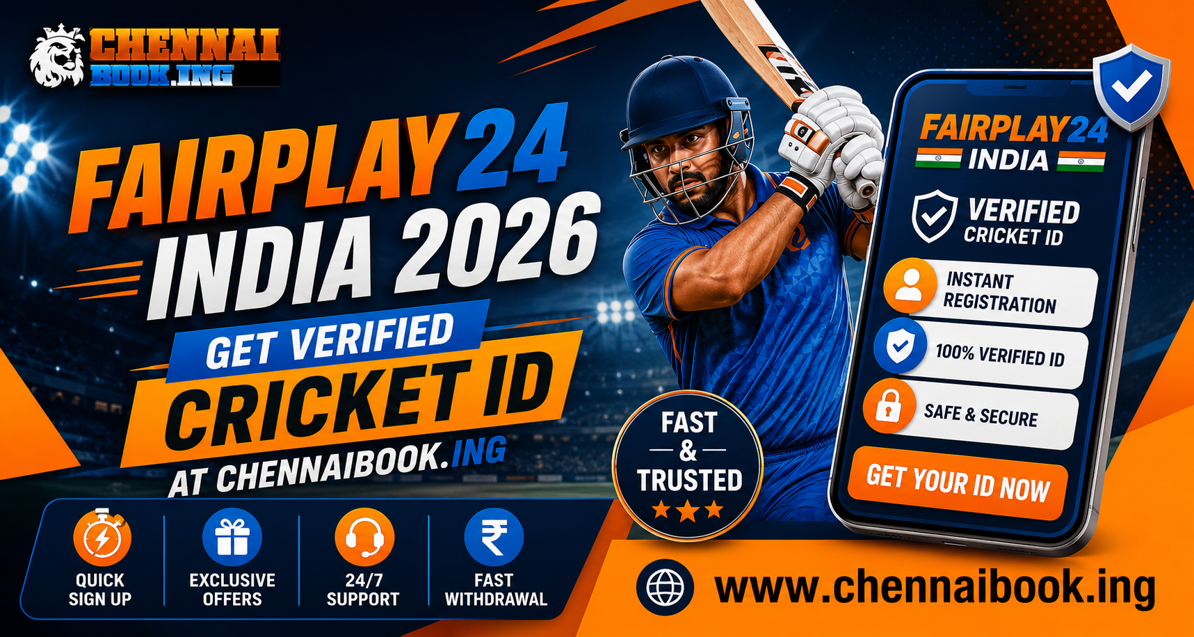 Fairplay24 India 2026 – Get Verified Cricket ID At Chennaibook.ing